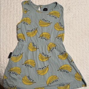 Nordstrom Banana Print Dress - Blue and Yellow Size 4T